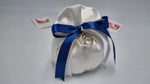 Sacchetto portaconfetti pouf di raso bianco