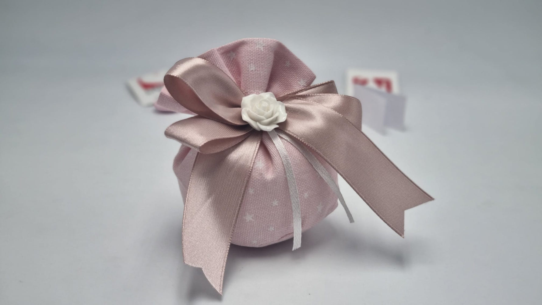 Sacchetto nascita e battesimo stelline rosa