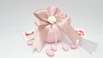 Sacchetto nascita e battesimo stelline rosa
