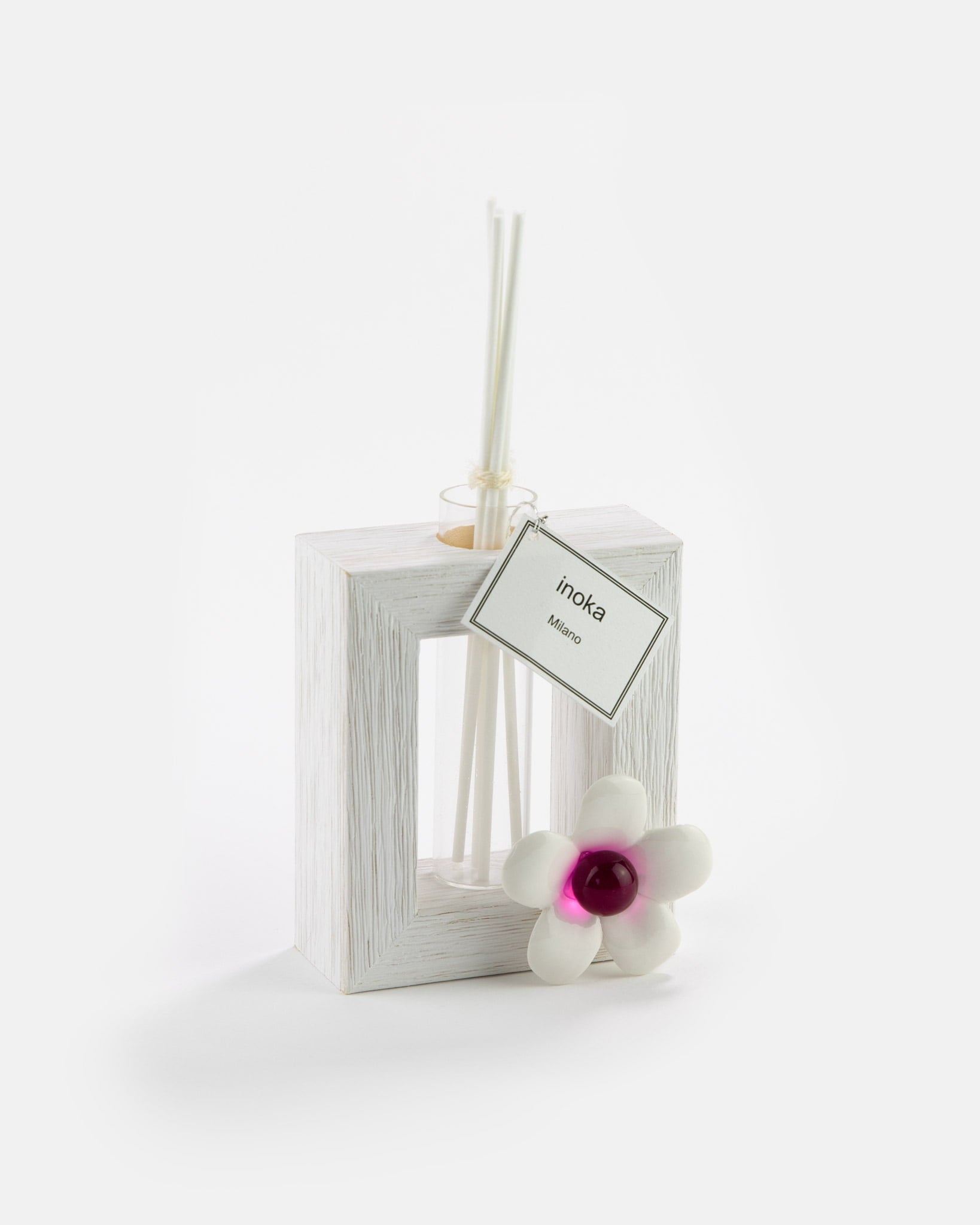 Profumatore Fiore Con Cornice In Legno E Fiore Blu