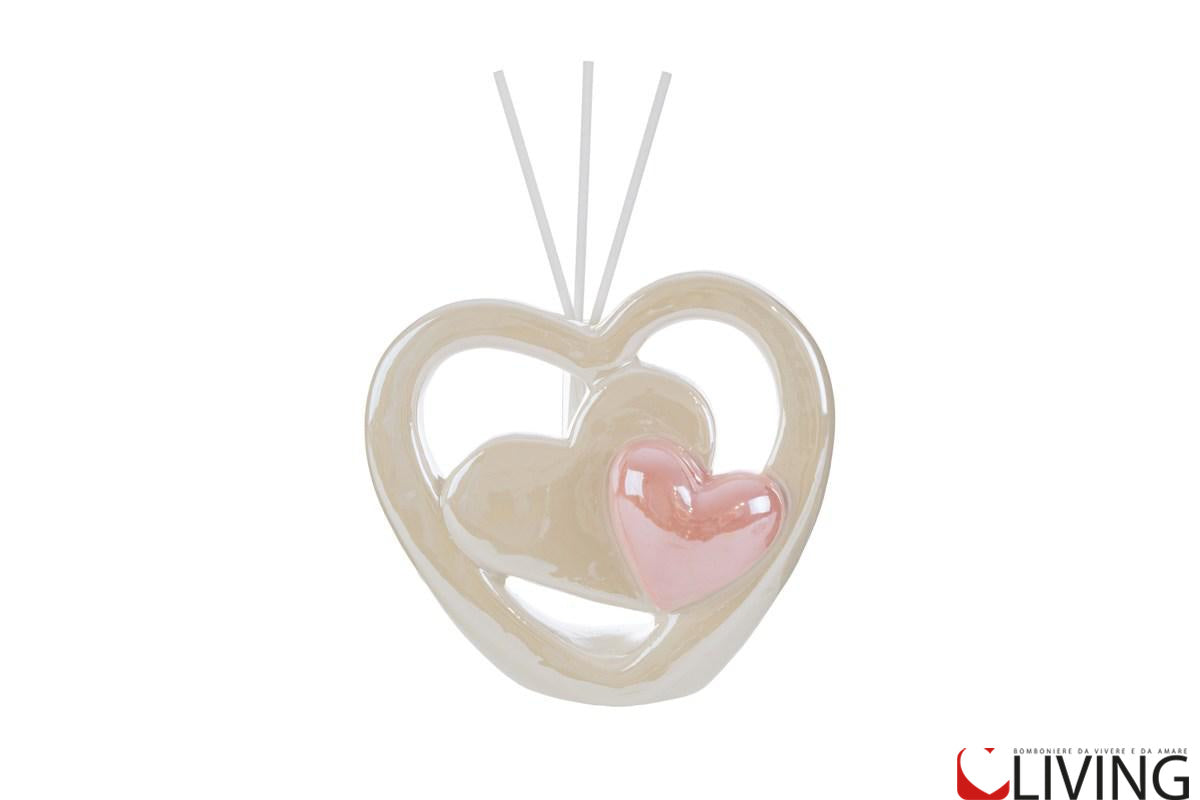 bomboniera profumatore cuore porcellana
