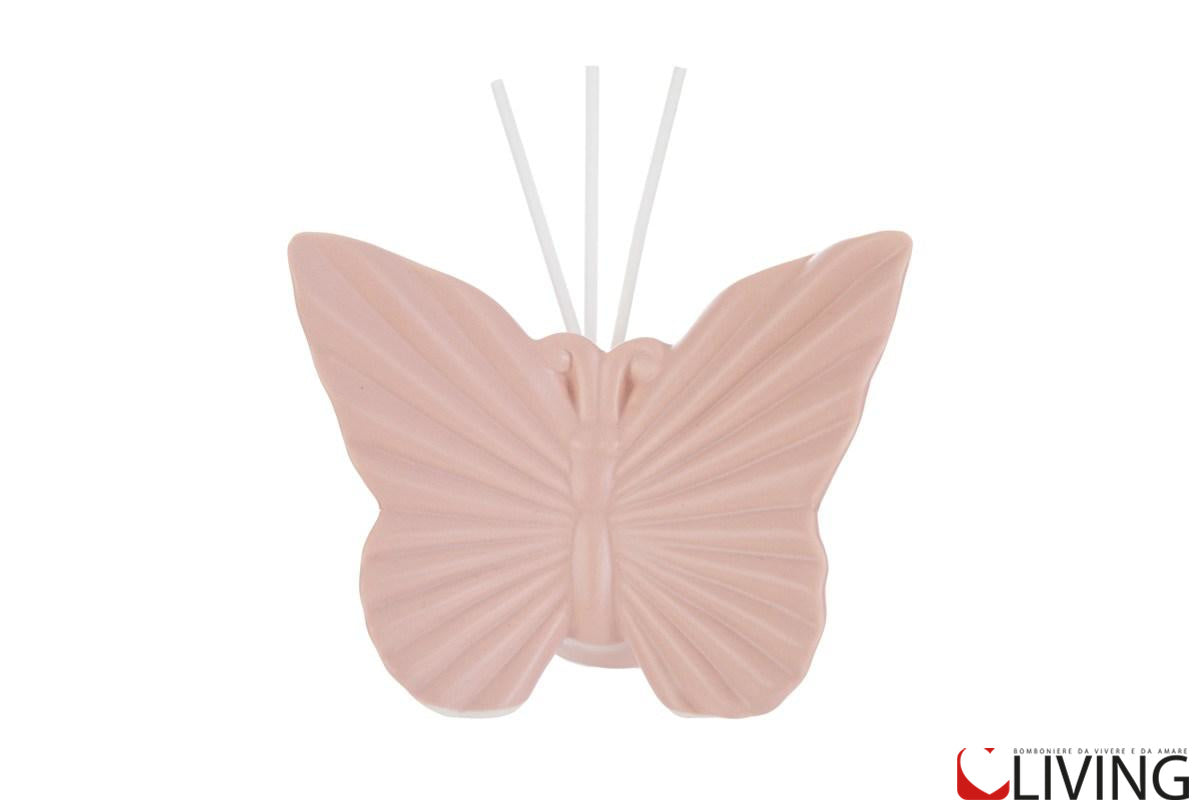 bomboniera profumatore farfalla porcellana rosa