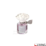 bomboniera profumatore in vetro con camelia in gesso
