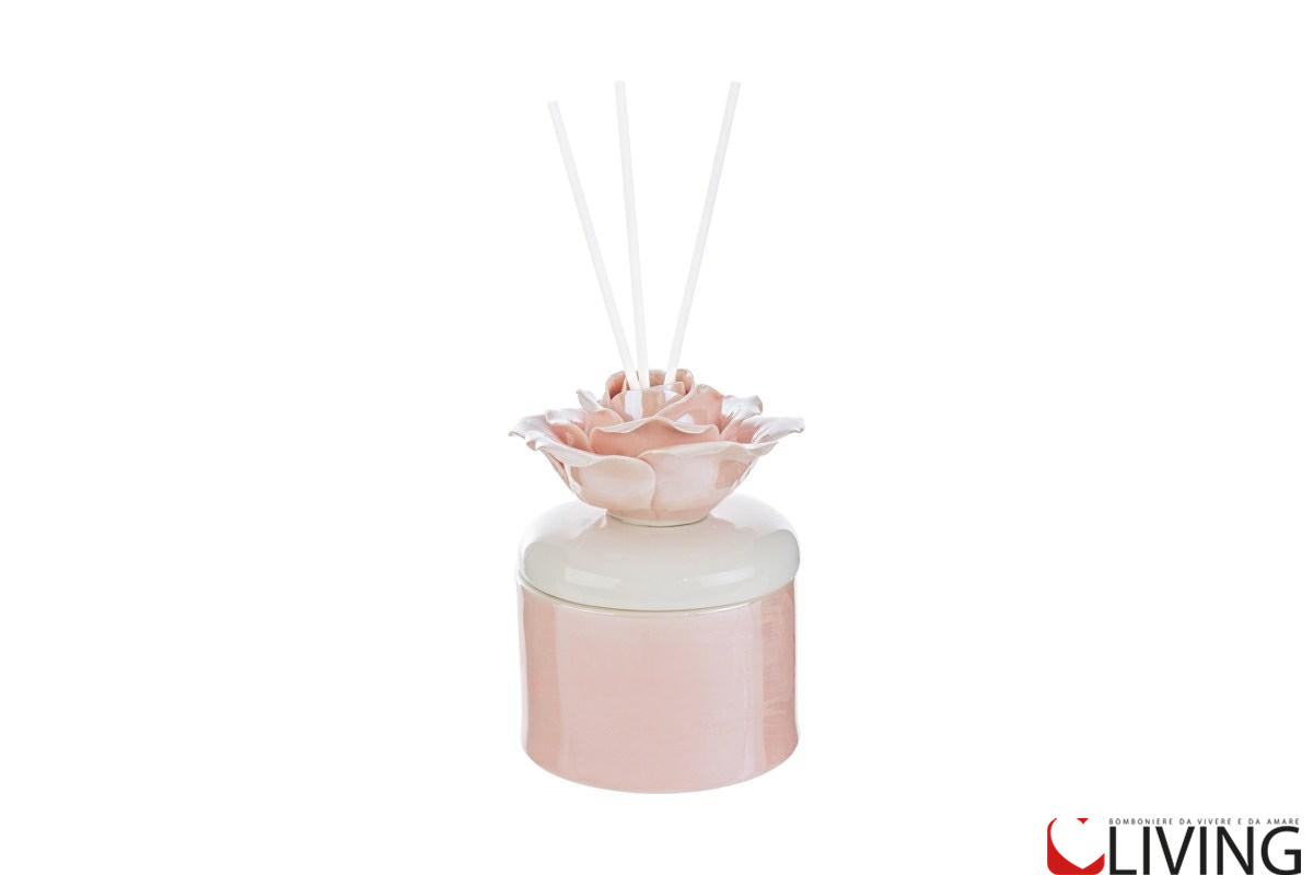 bomboniera profumatore rosa porcellana rosa
