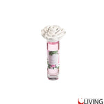 bomboniera profumatore in vetro cilindrico con fiore in gesso