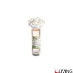 bomboniera profumatore in vetro cilindrico con fiore in gesso