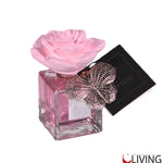 bomboniera profumatore in vetro con rosa in gesso