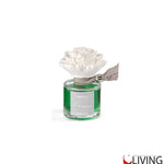 bomboniera profumatore in vetro con peonia in gesso