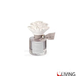 bomboniera profumatore in vetro con peonia in gesso
