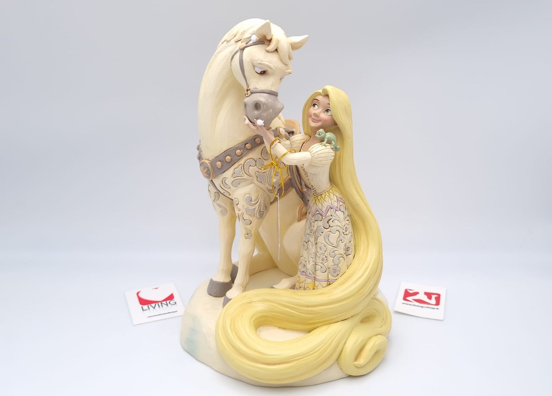 Rapunzel con destriero statuina in resina porcellanata Disney