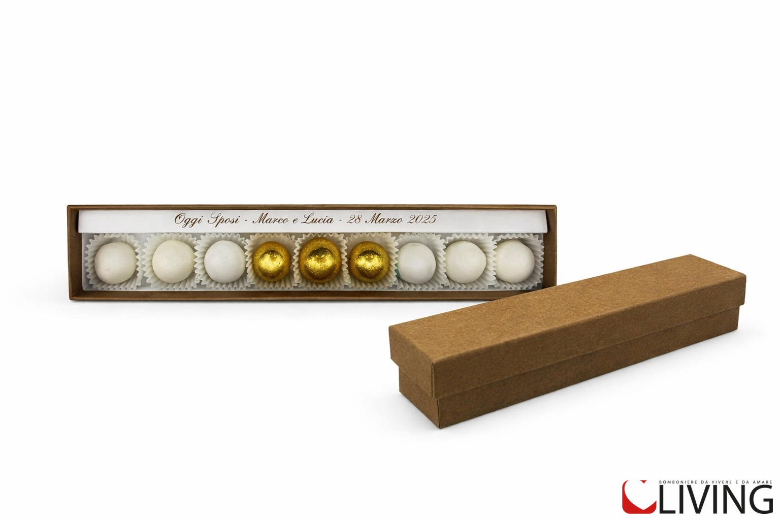 bomboniera scatola personalizzabile rigida 22x4x3 scritte interne