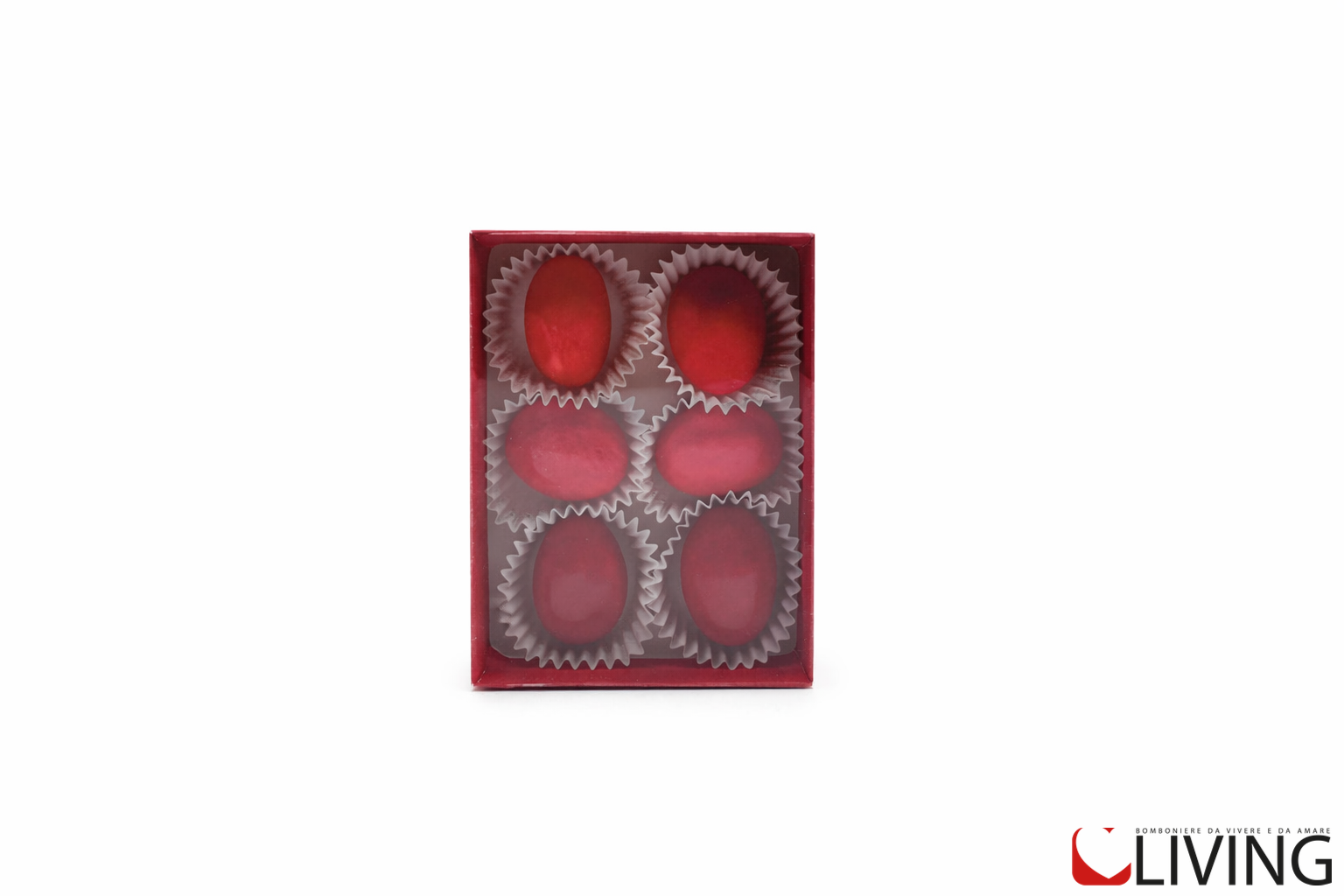 bomboniera scatola rigida con coperchio trasparente 8x6x2