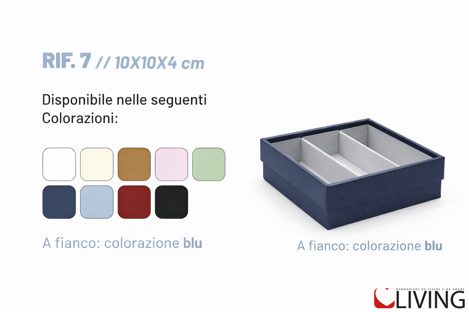 bomboniera scatola personalizzabile rigida 10x10x4 con scomparti