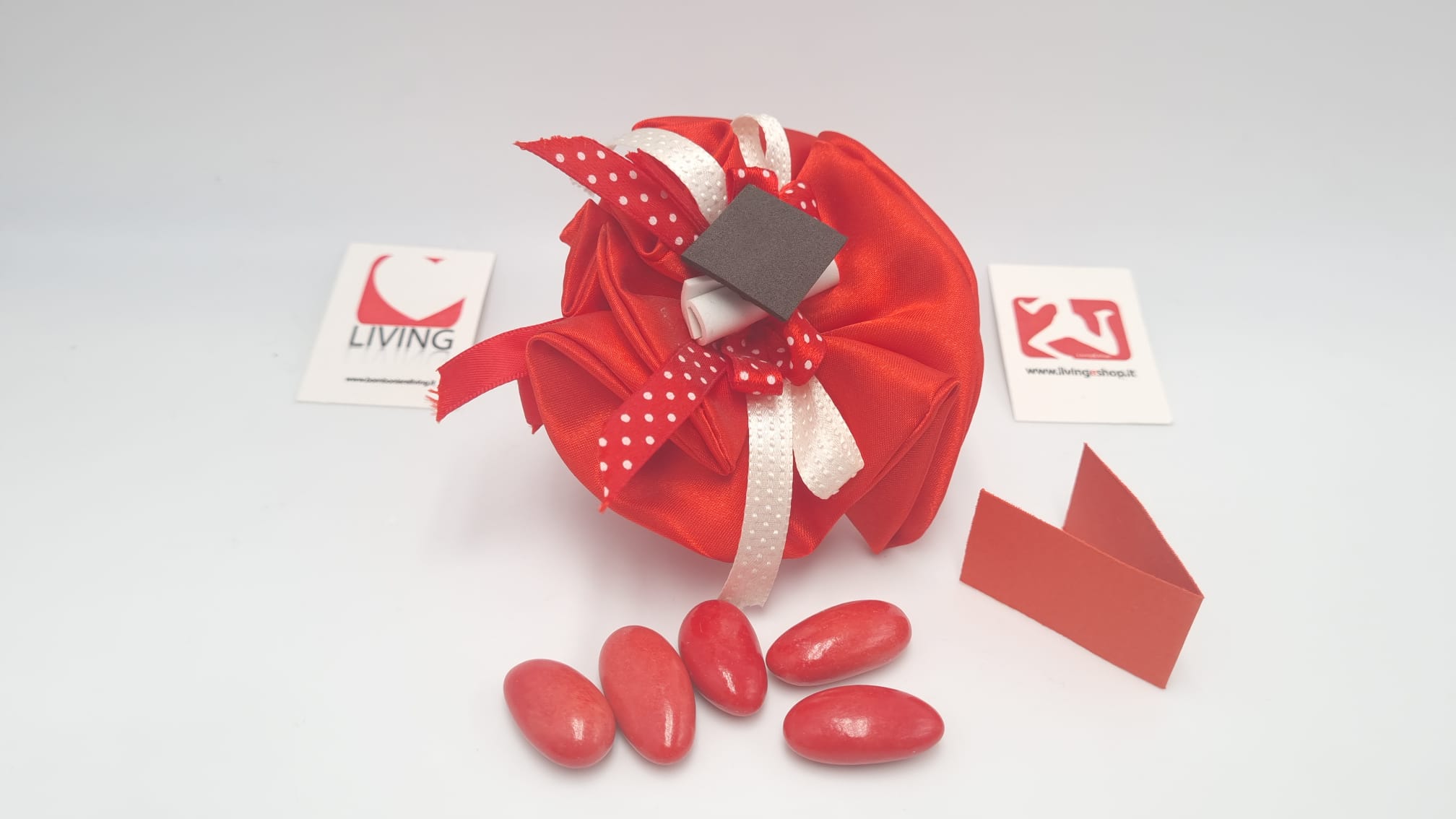 Sacchetto Laurea rotondo in raso rosso