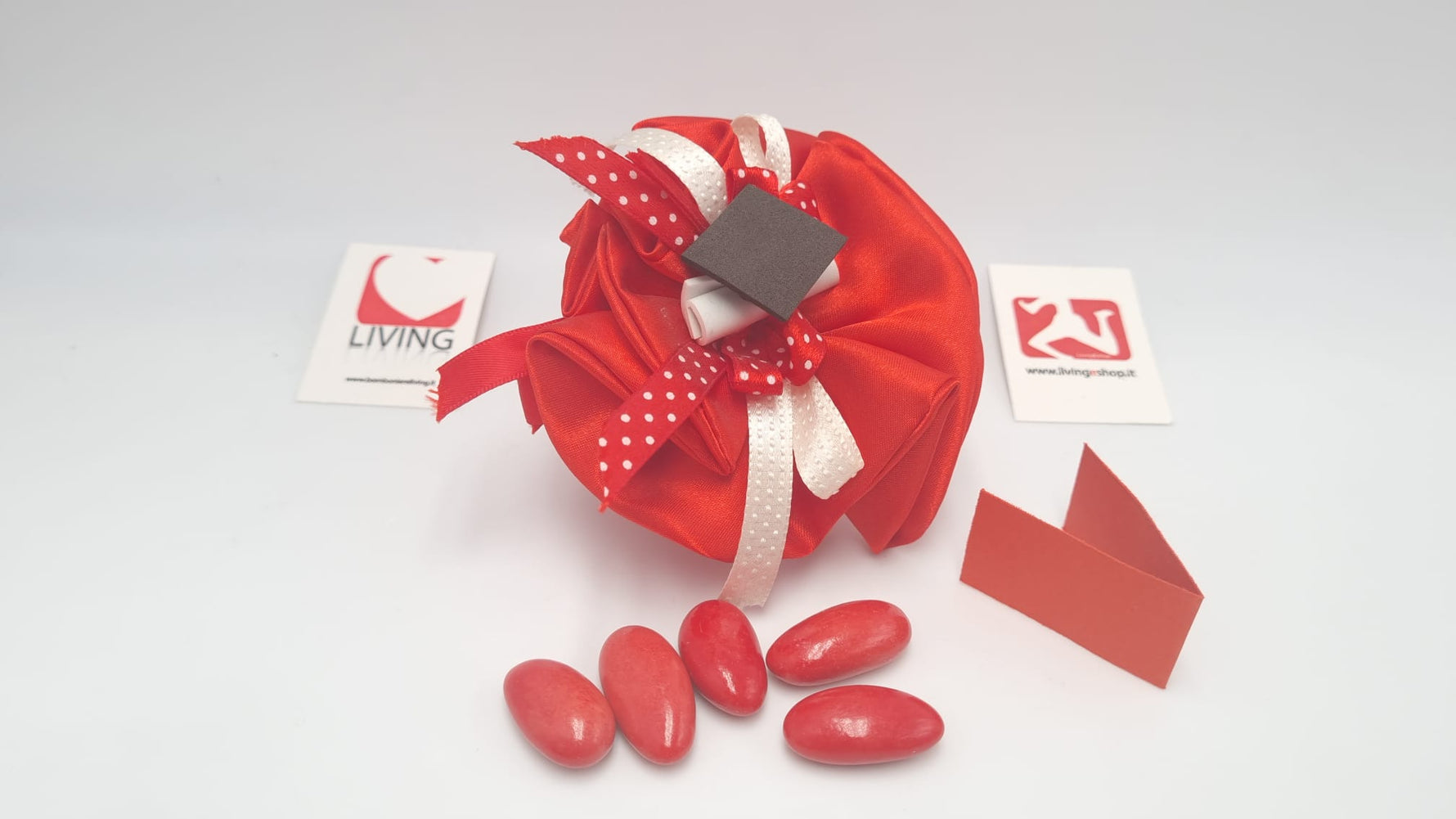 Sacchetto Laurea rotondo in raso rosso