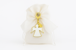 bomboniera ciondolo angelo bianco e oro con charm