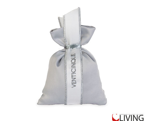 collarino nastro bianco scritta venticinque argento