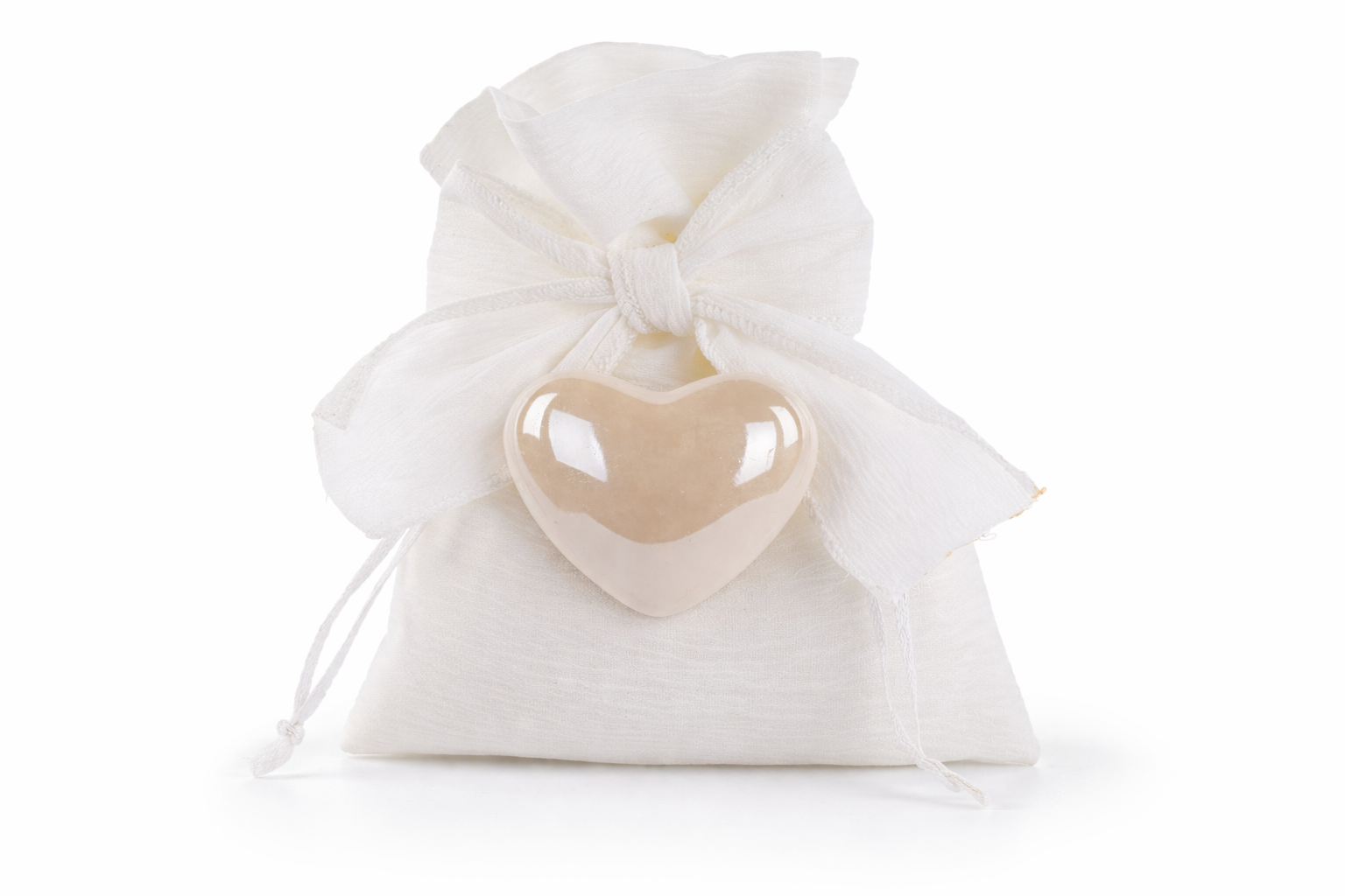 bomboniera cuore beige perlato calamita
