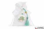bomboniera decoro intrecci verde con nappa