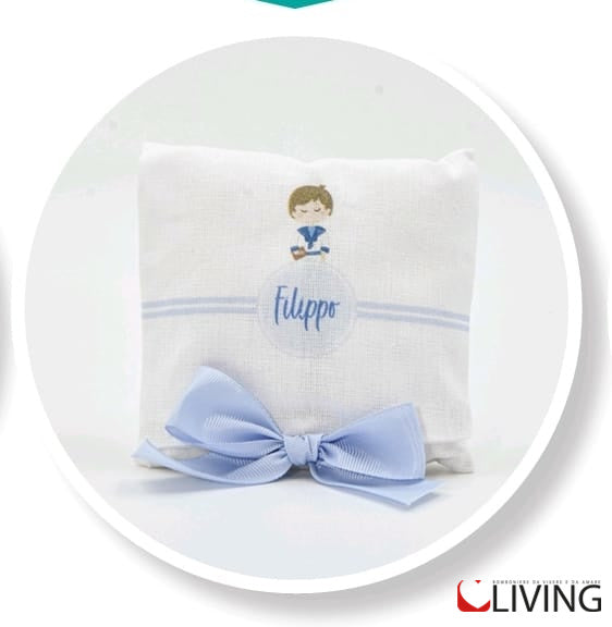 sacchetto cuscino bimbo comunione personalizzabile