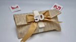 Busta lettere in tessuto glitterato oro