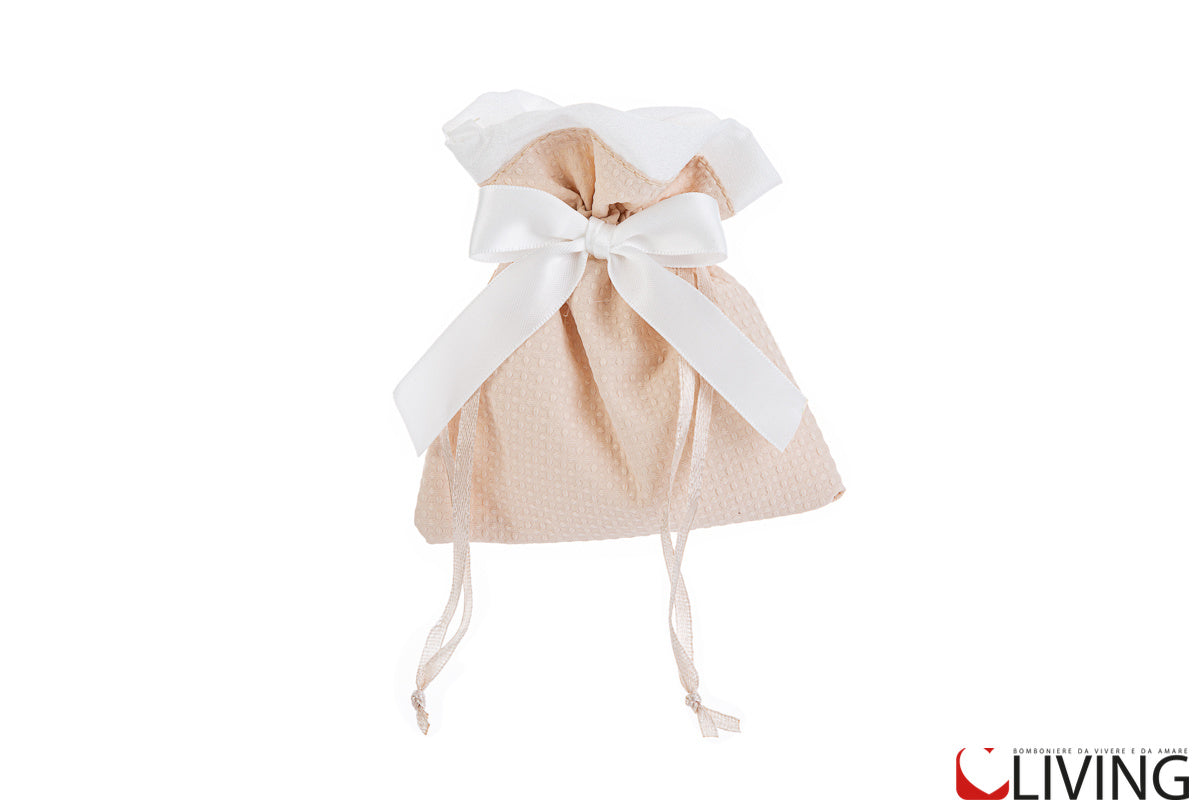 sacchetto portaconfetti cotone beige