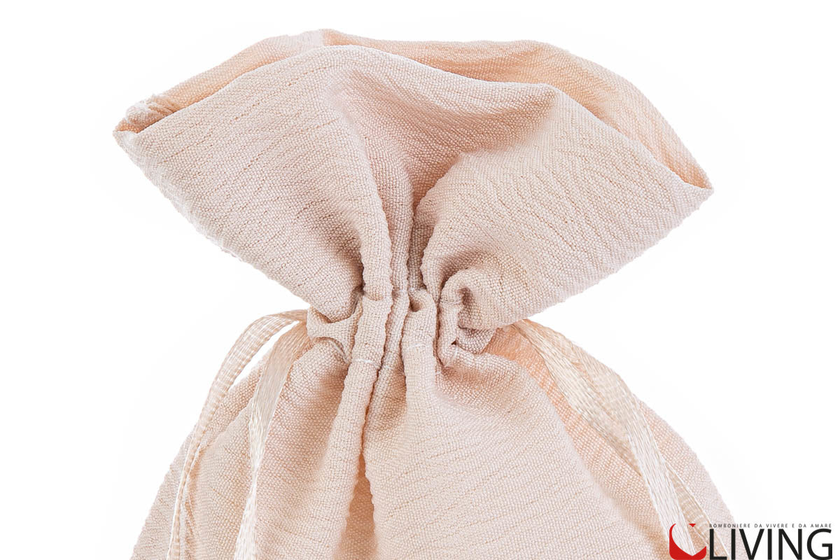 sacchetto portaconfetti tessuto beige