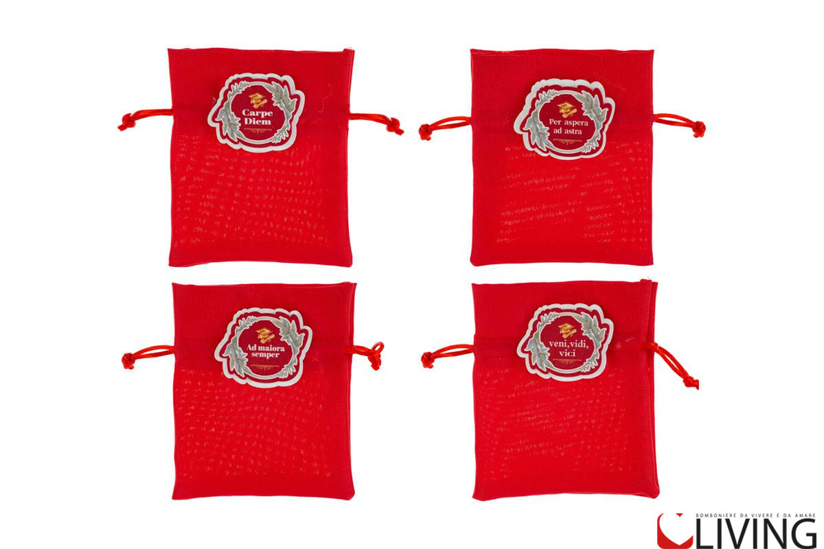 sacchetto cotone rosso con stampa