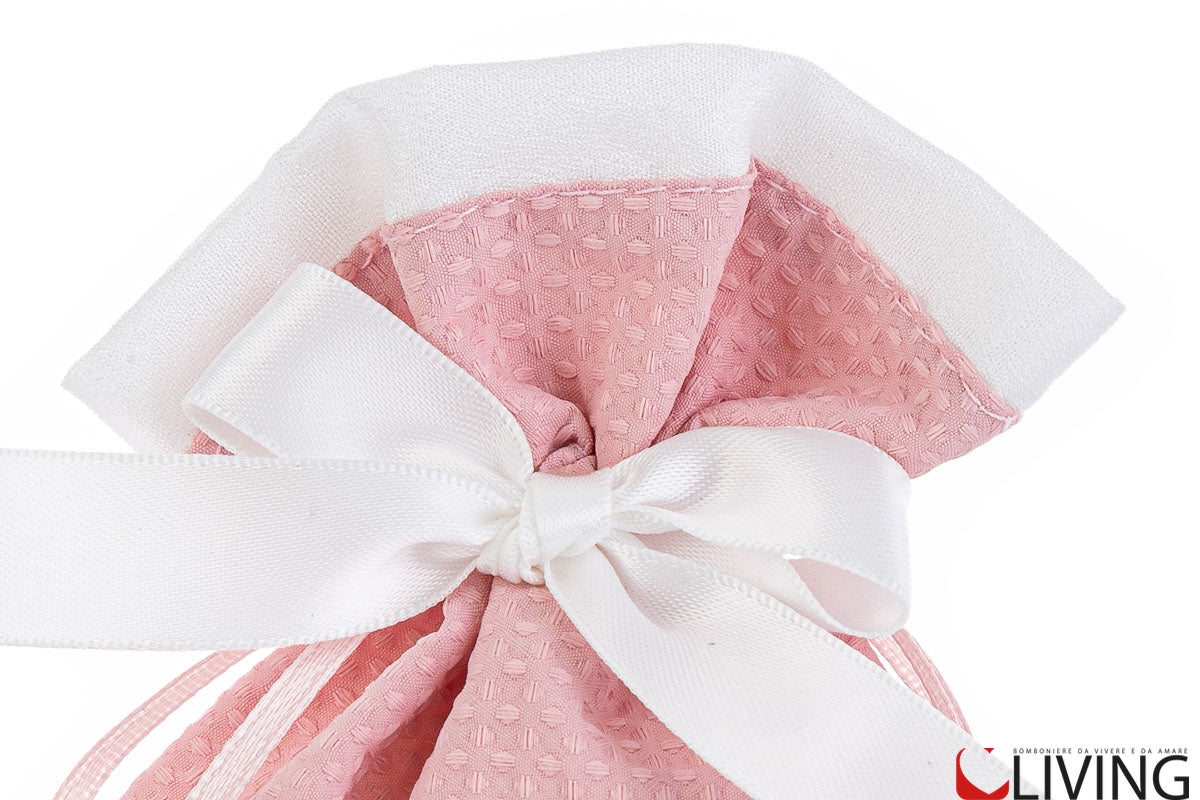 sacchetto portaconfetti cotone rosa
