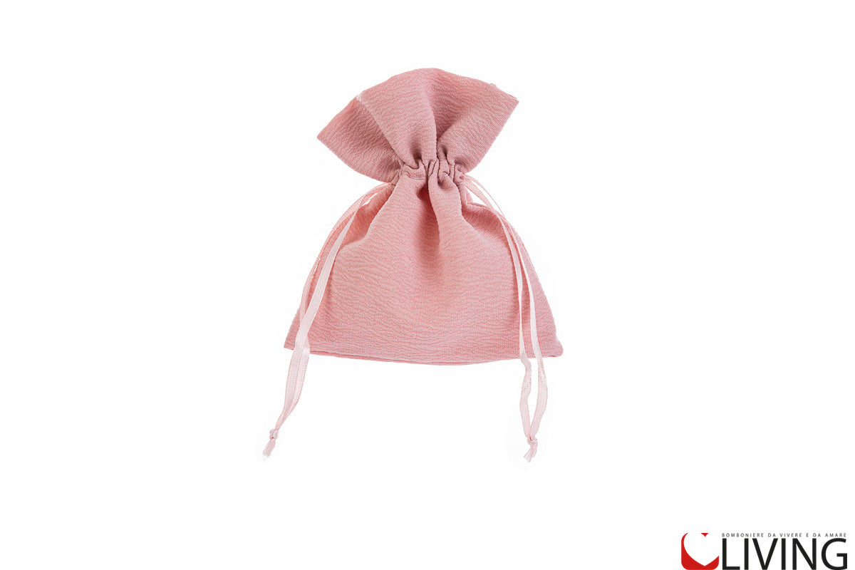 sacchetto portaconfetti cotone rosa con tirante