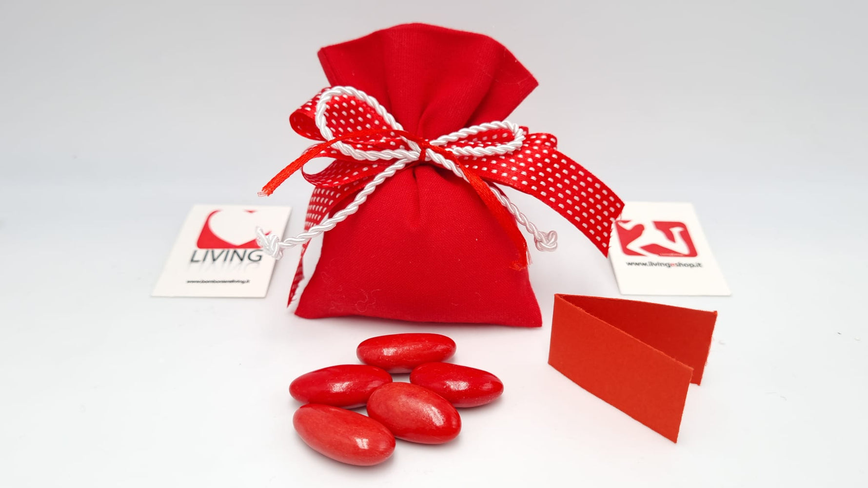 Sacchetto Laurea tessuto di cotone rosso