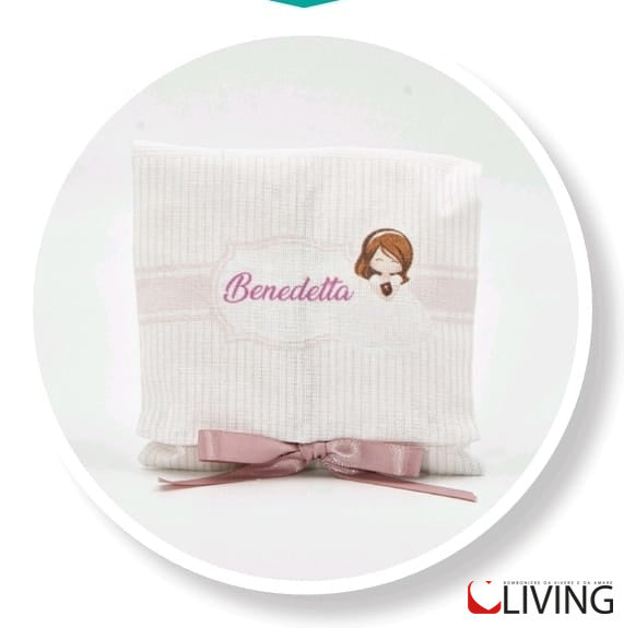 sacchetto cuscino bimba comunione con iniziali personalizzabili