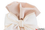 sacchetto portaconfetti con fiocco cotone beige