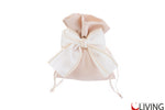 sacchetto portaconfetti con fiocco cotone beige