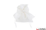 sacchetto portaconfetti con fiocco cotone bianco