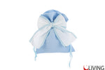 sacchetto portaconfetti con fiocco cotone celeste