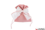 sacchetto portaconfetti con fiocco cotone rosa