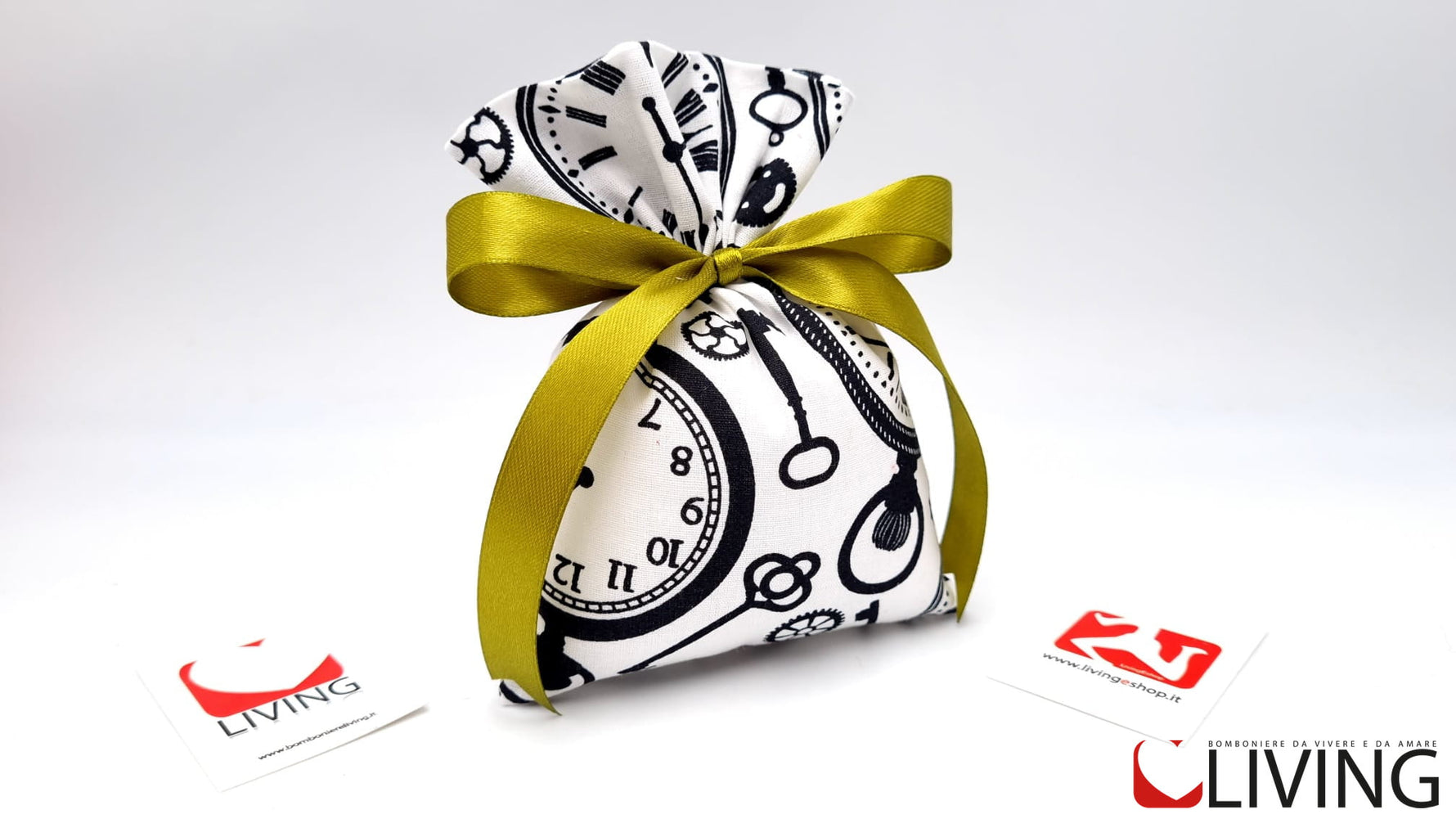 sacchetto fondo cucito stampa orologio