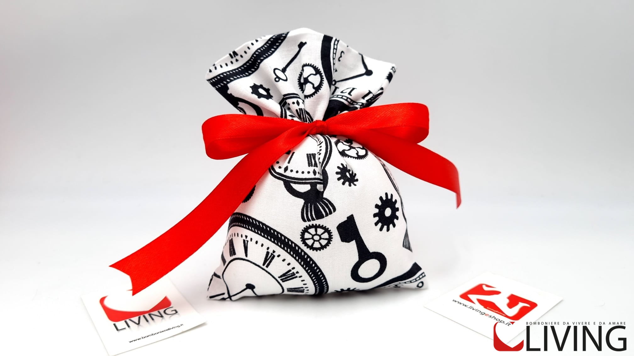 sacchetto medio cotone stampa orologio