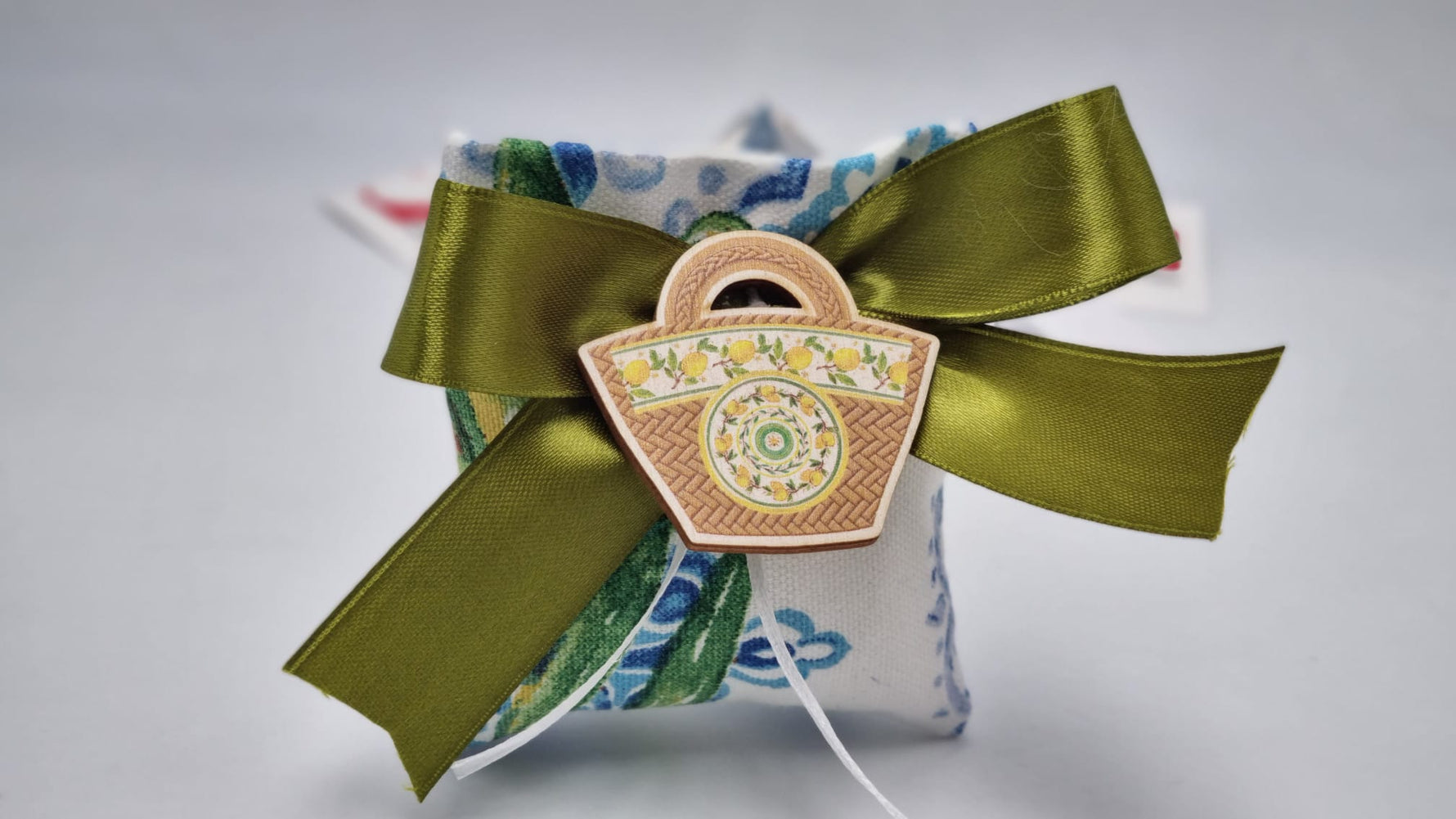 Sacchetto portaconfetti tessuto olive