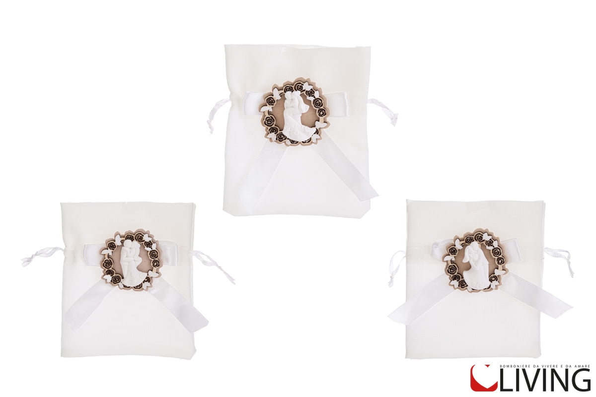 sacchetto portaconfetti sposi in gesso