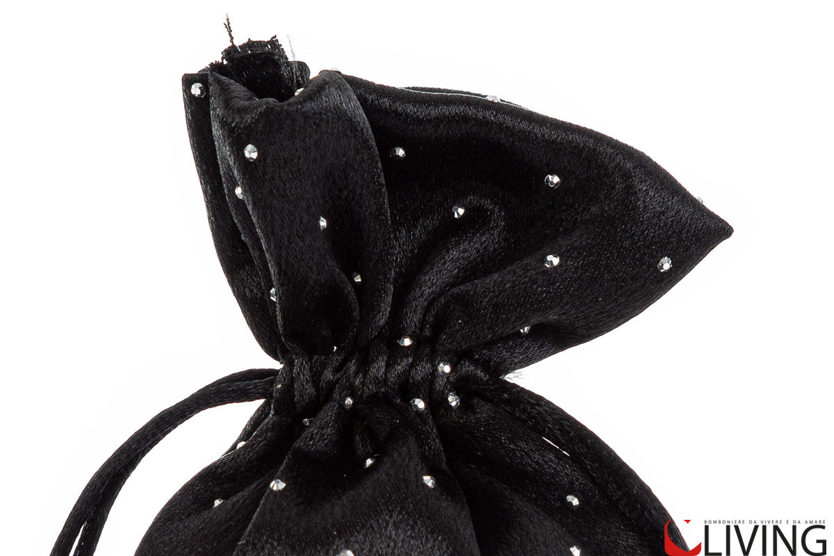 sacchetto portaconfetti raso diamond nero