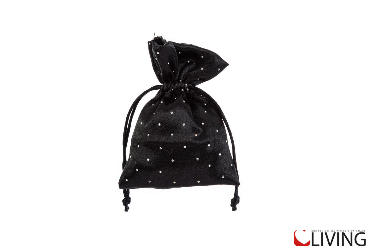 sacchetto portaconfetti raso diamond nero