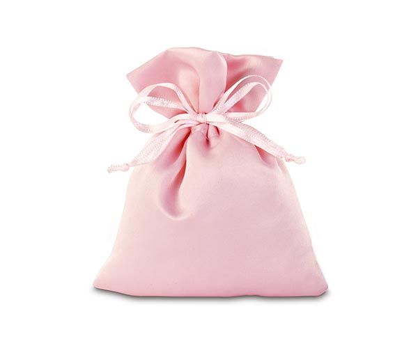 Sacchetto portaconfetti raso rosa