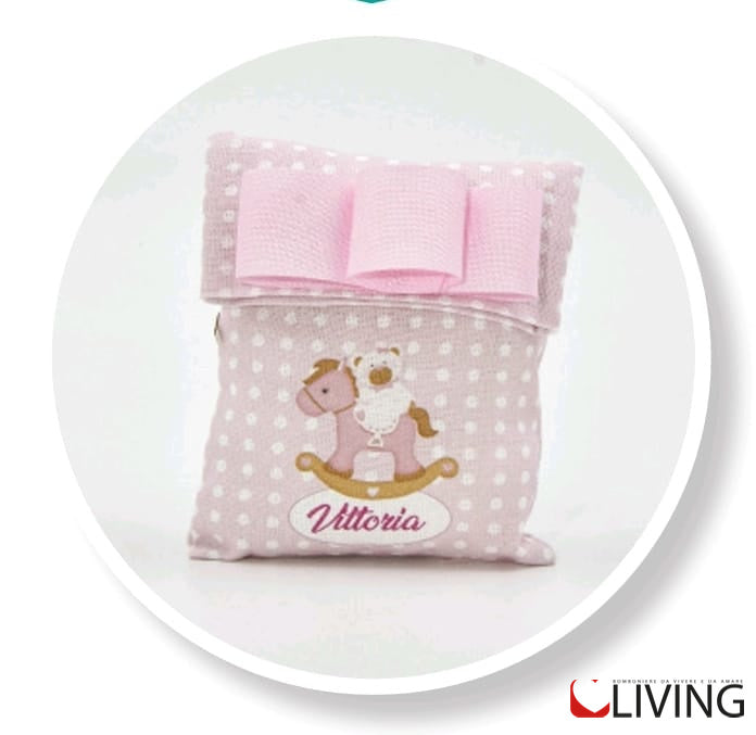 sacchetto retto cavallino rosa personalizzabile