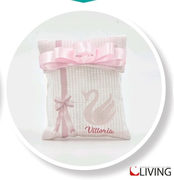 sacchetto retto cigno rosa personalizzabile