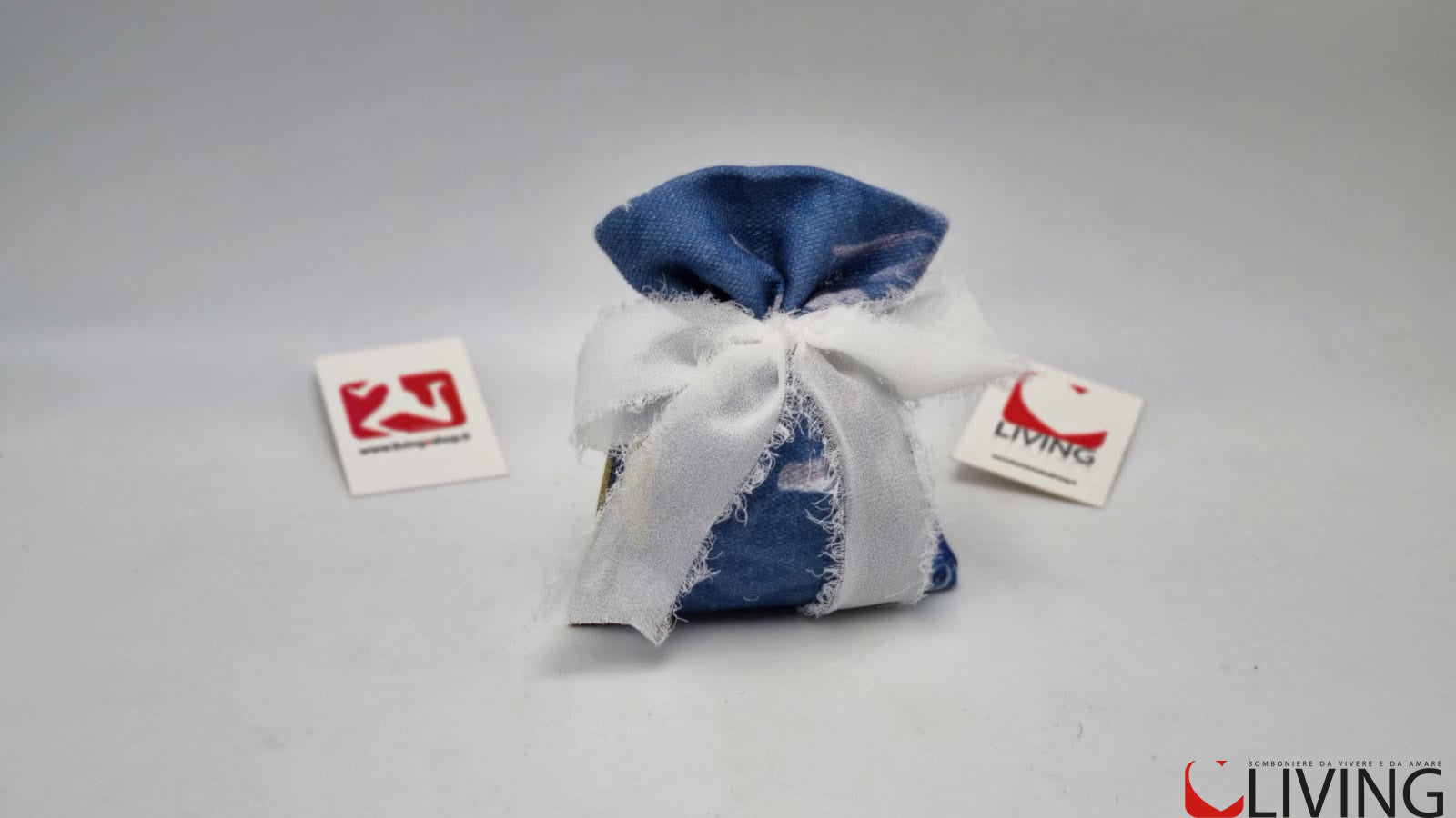 sacchetto retto portaconfetti in tessuto linea indigo