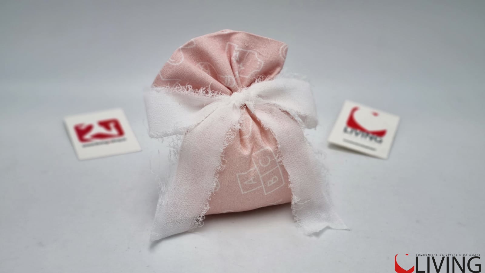 sacchetto retto portaconfetti in tessuto rosa linea baby dreams