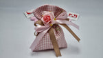 Sacchetto nascita e battesimo quadri rosa
