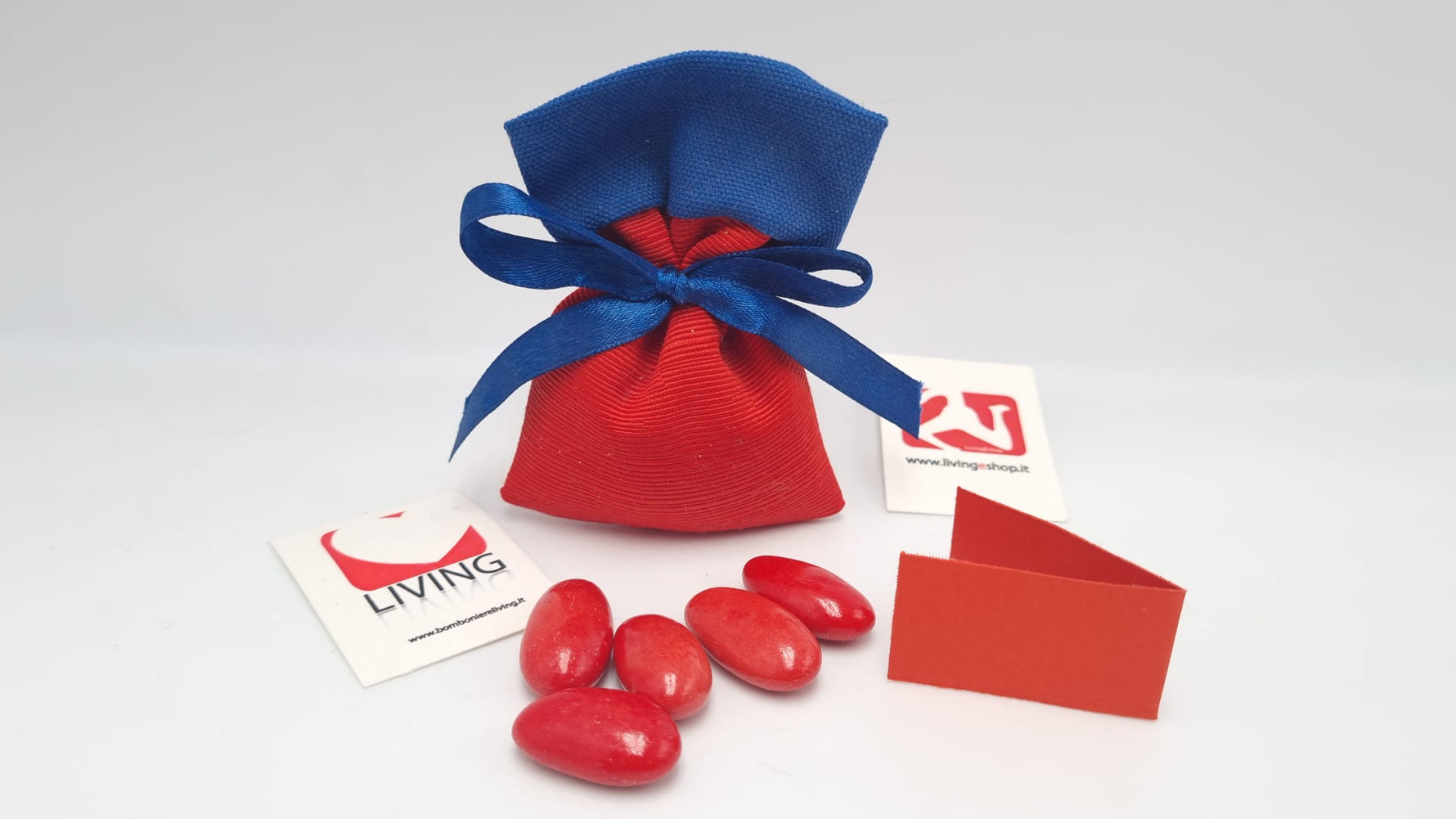 Sacchetto Laurea in  tessuto rosso e blu